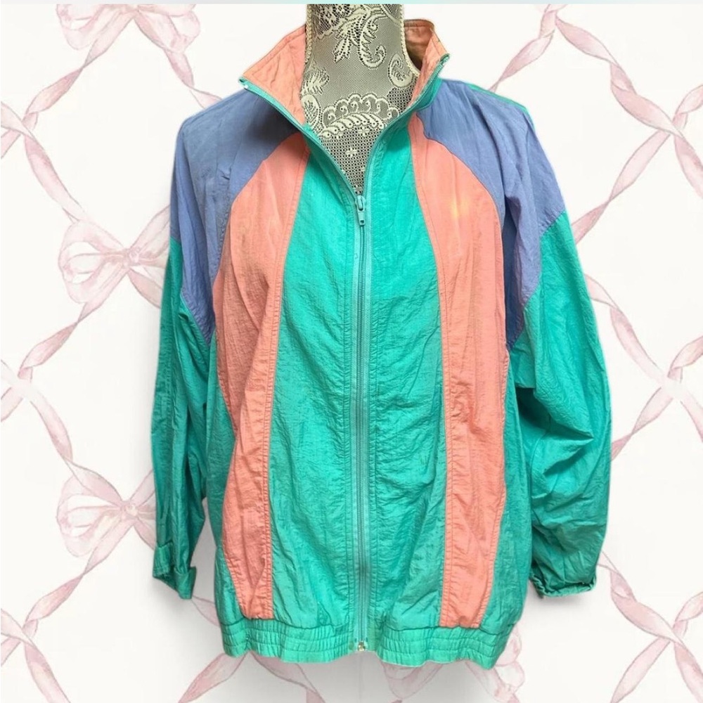 Vintage 1980s colorblock windbreaker